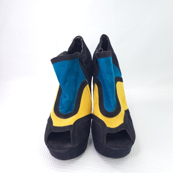 Qupid Platform Stilletoe High Heels Color Block Peep Toe Shoes Shoes Size 8 - Picture 2 of 7